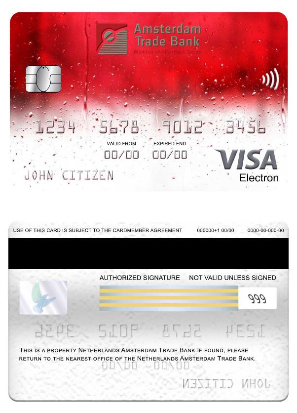 Netherlands Amsterdam Trade Bank visa electron card
